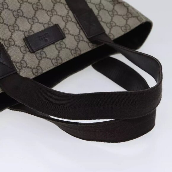 GUCCI GG Supreme Hand Bag PVC Beige Auth - Picture 5 of 7